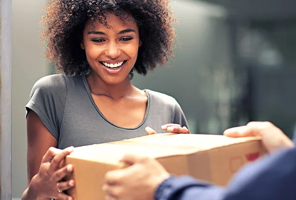 Woman Accepting a Box